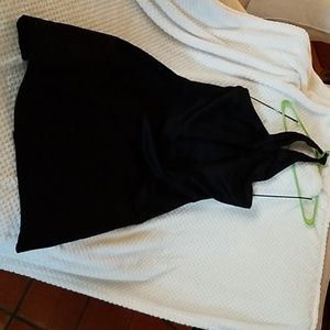 Black halter dress by Banana Republic